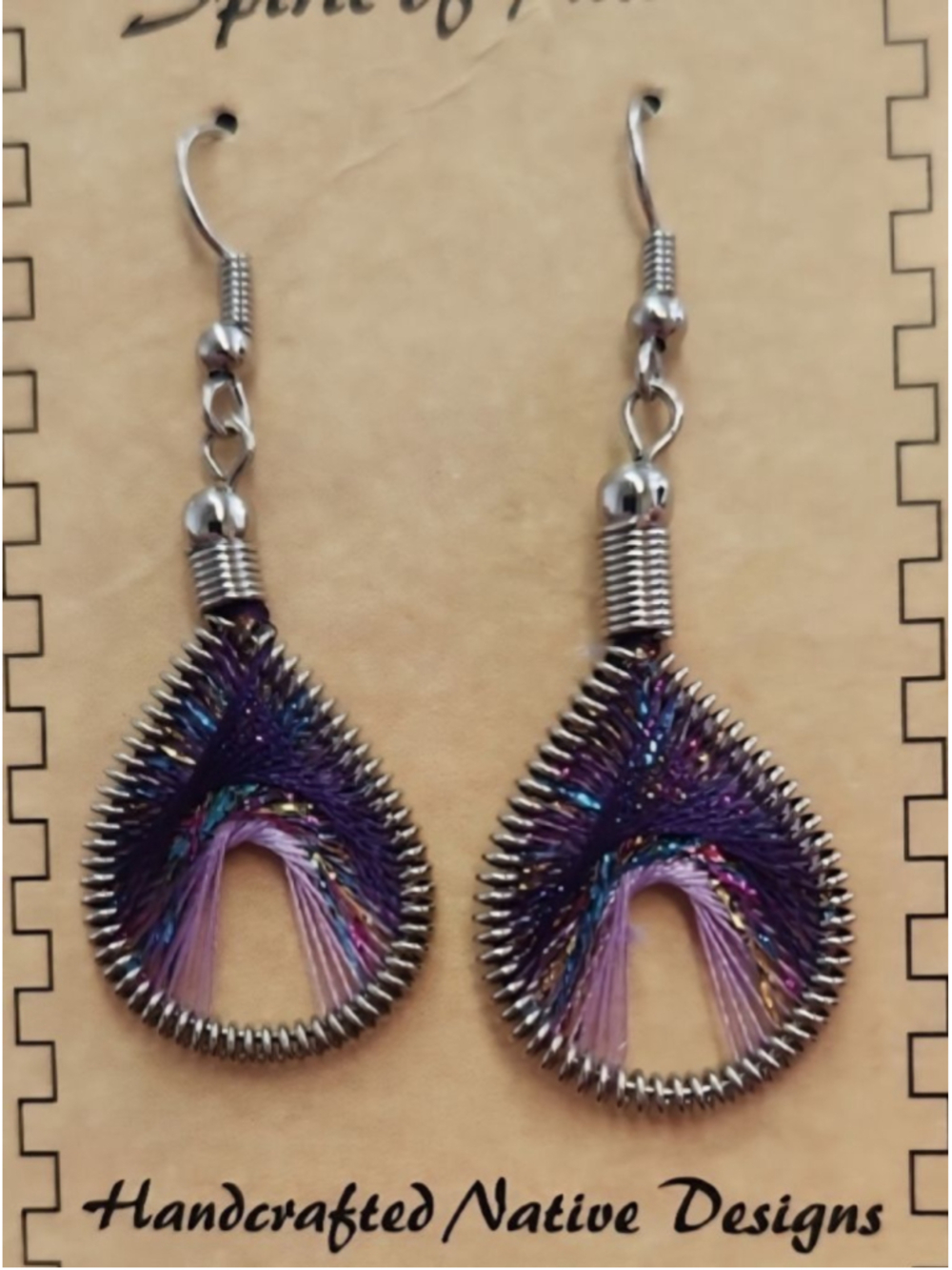 Purple and Silver Bohemian Earrings